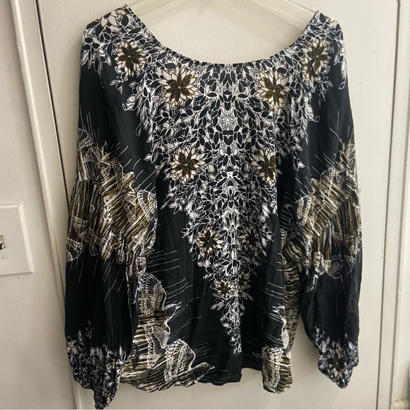 Free People Black and White Floral Blouse - Picture 3 of 3
